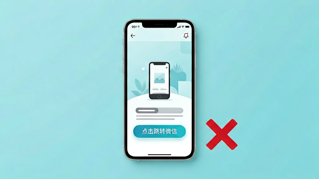 落地页跳转微信被拦截示意图